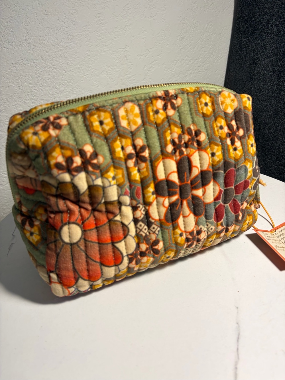 Cotton Velvet Makeup and Toiletries Bag